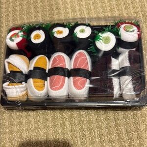 Source Unknown Sushi-Themed Socks Set - Multicolor